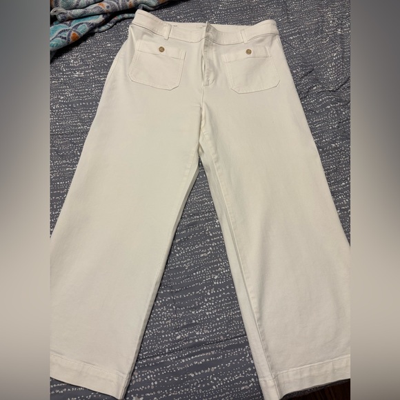 Palmer Wide Leg White Pants - Picture 1 of 3